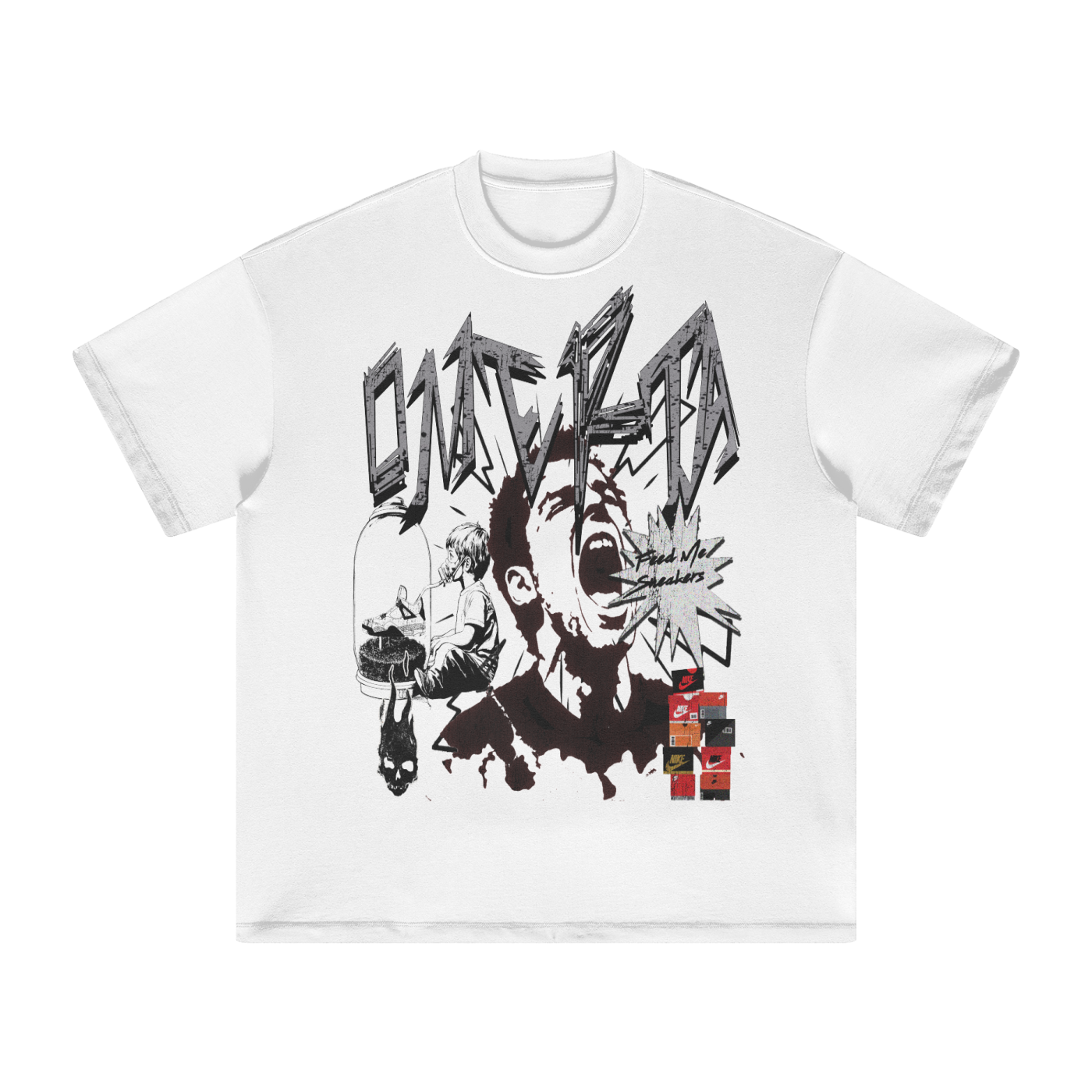 OMERTA "Feed Me Sneakers" White Tee