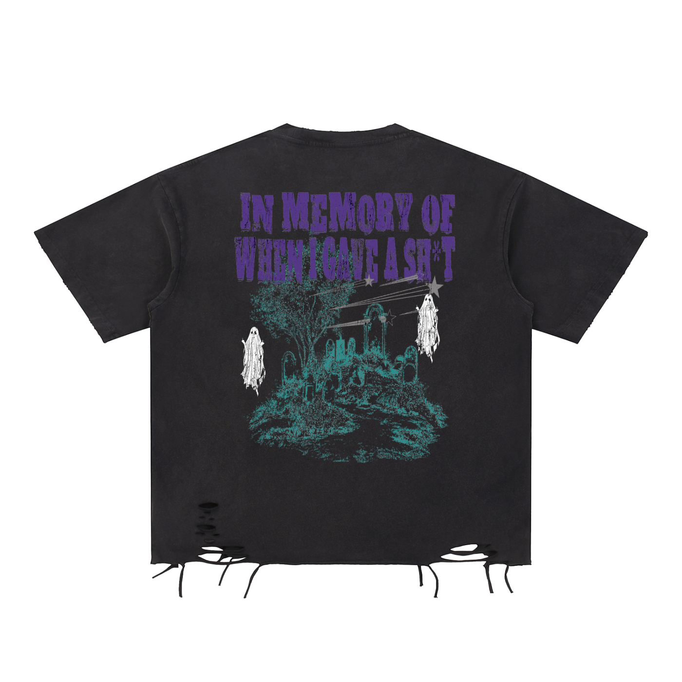 Original London "Disciple Your Emotions" Snow Washed Raw-Hem T-Shirt