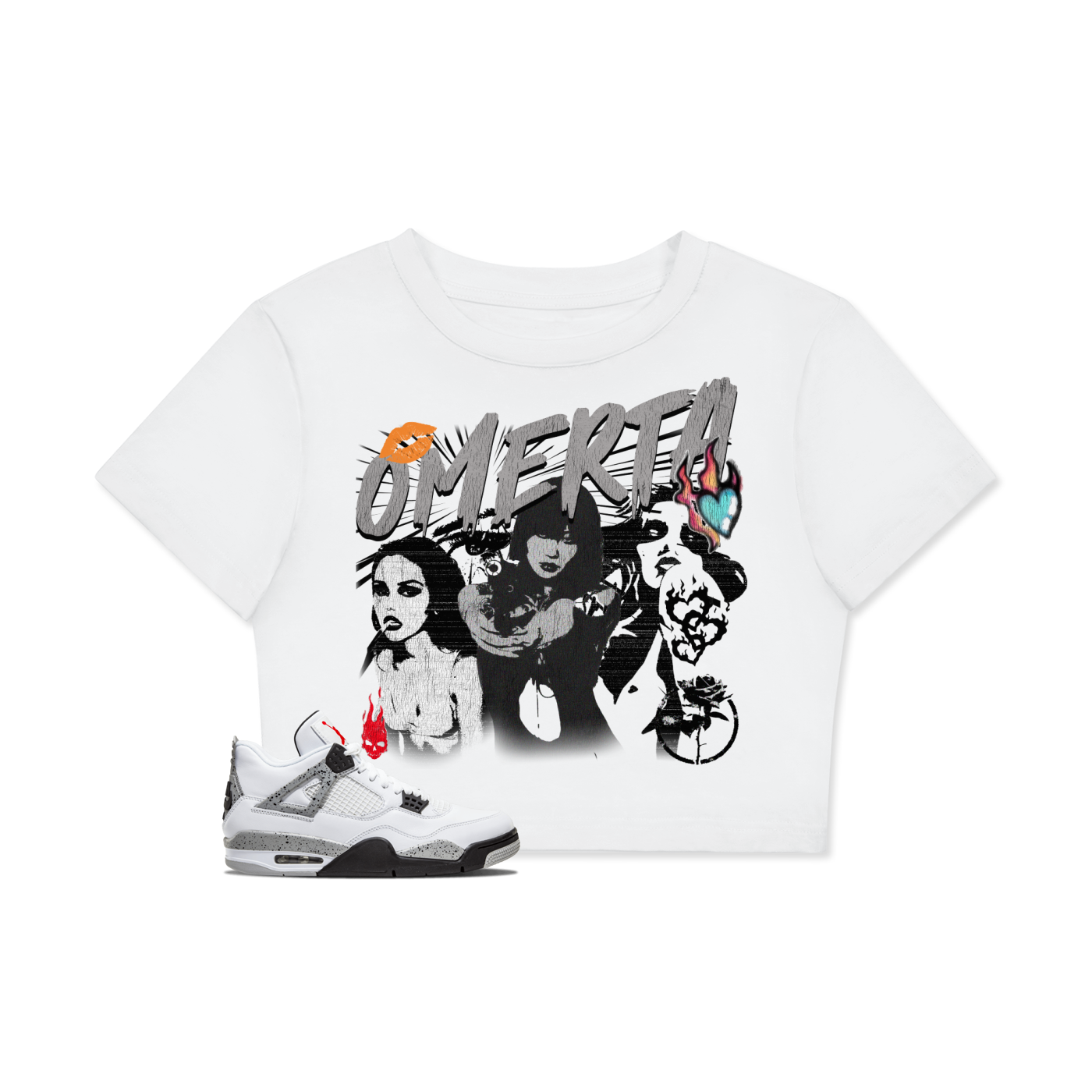 Women's OMERTA "Bad Girl" Fitted Crop Tee