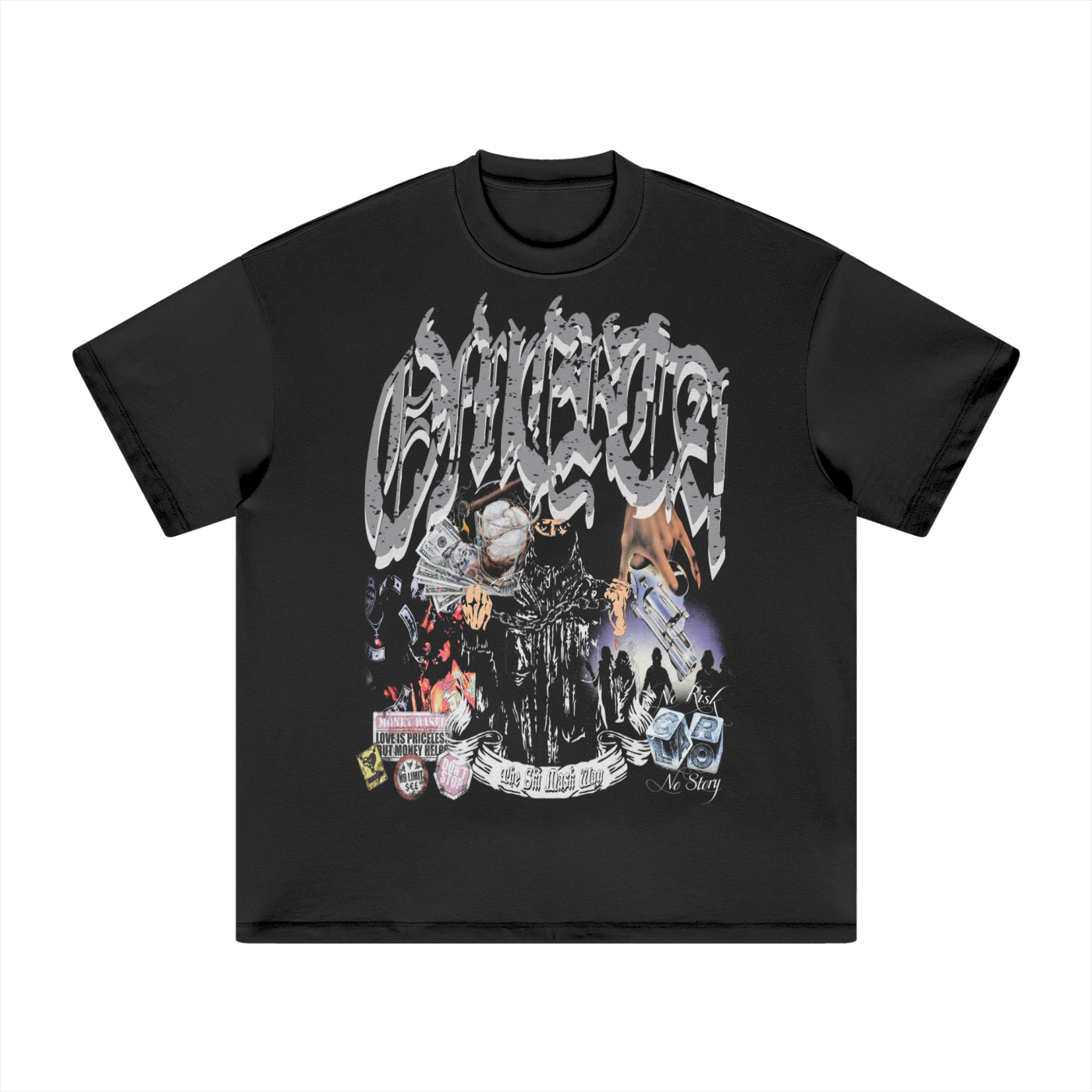 OMERTA "Ski Mask Way" Black Tee