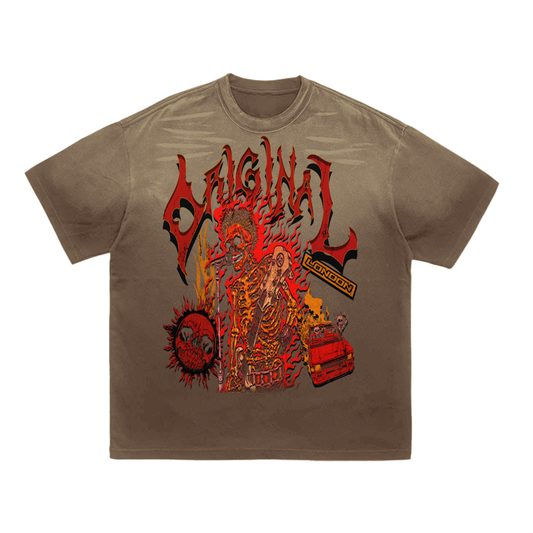 Original London "Find Your Fire" Vintage Washed Tiger Stripes Dyed Gradient T-Shirt
