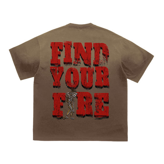 Original London "Find Your Fire" Vintage Washed Tiger Stripes Dyed Gradient T-Shirt