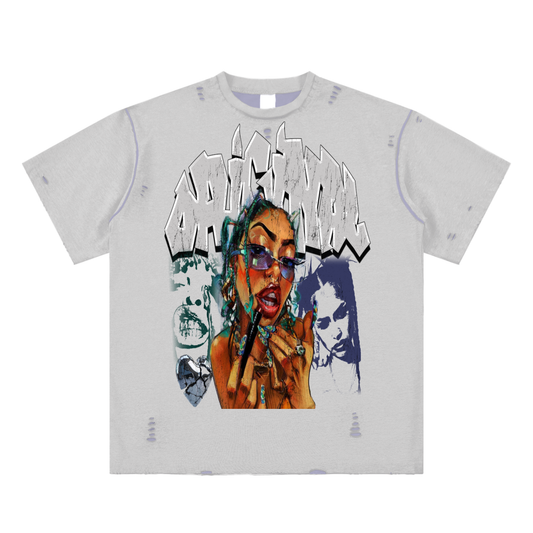 Original London" Broken Pieces" Hand-frayed Reversible T-shirt