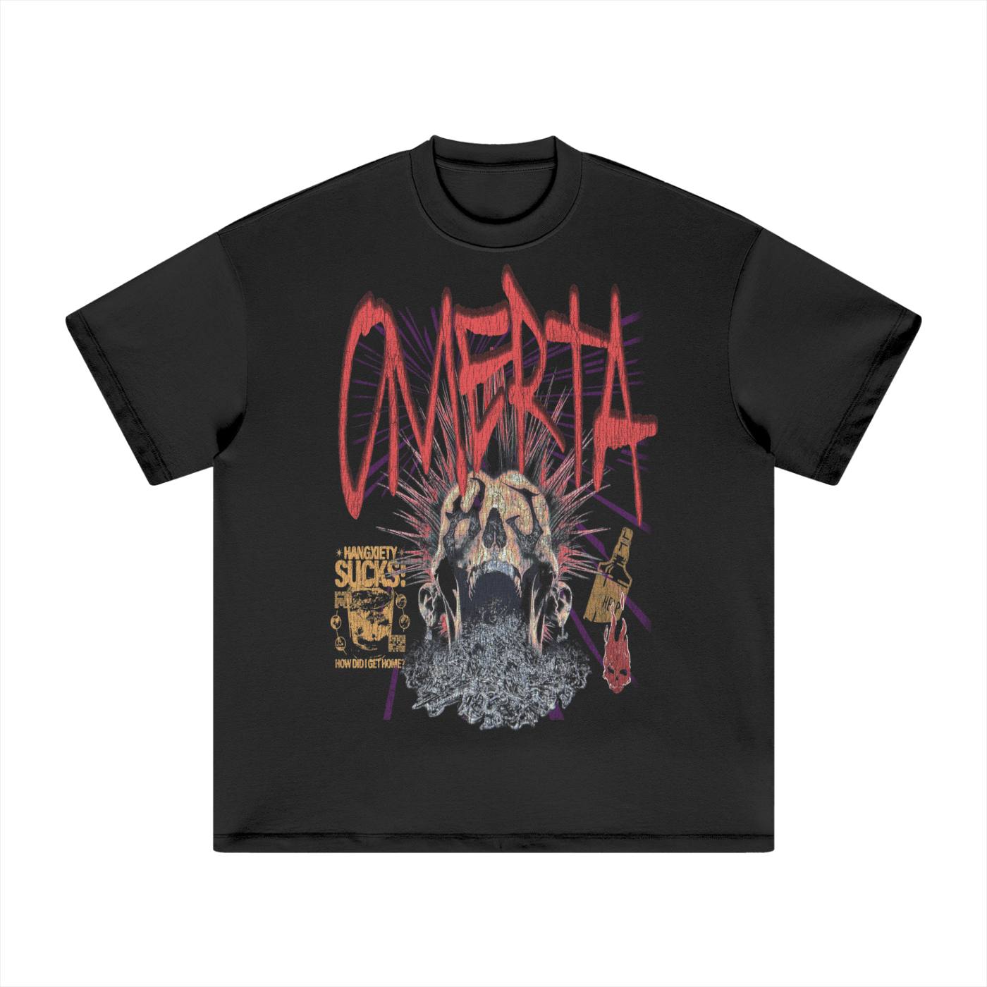 OMERTA "Hangxiety Sucks" Black Tee