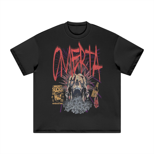 OMERTA "Hangxiety Sucks" Black Tee