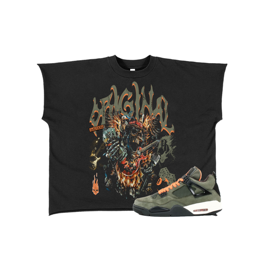Original London Music Overdose" Raw Edge Boxy Non-Shrink T-Shirt