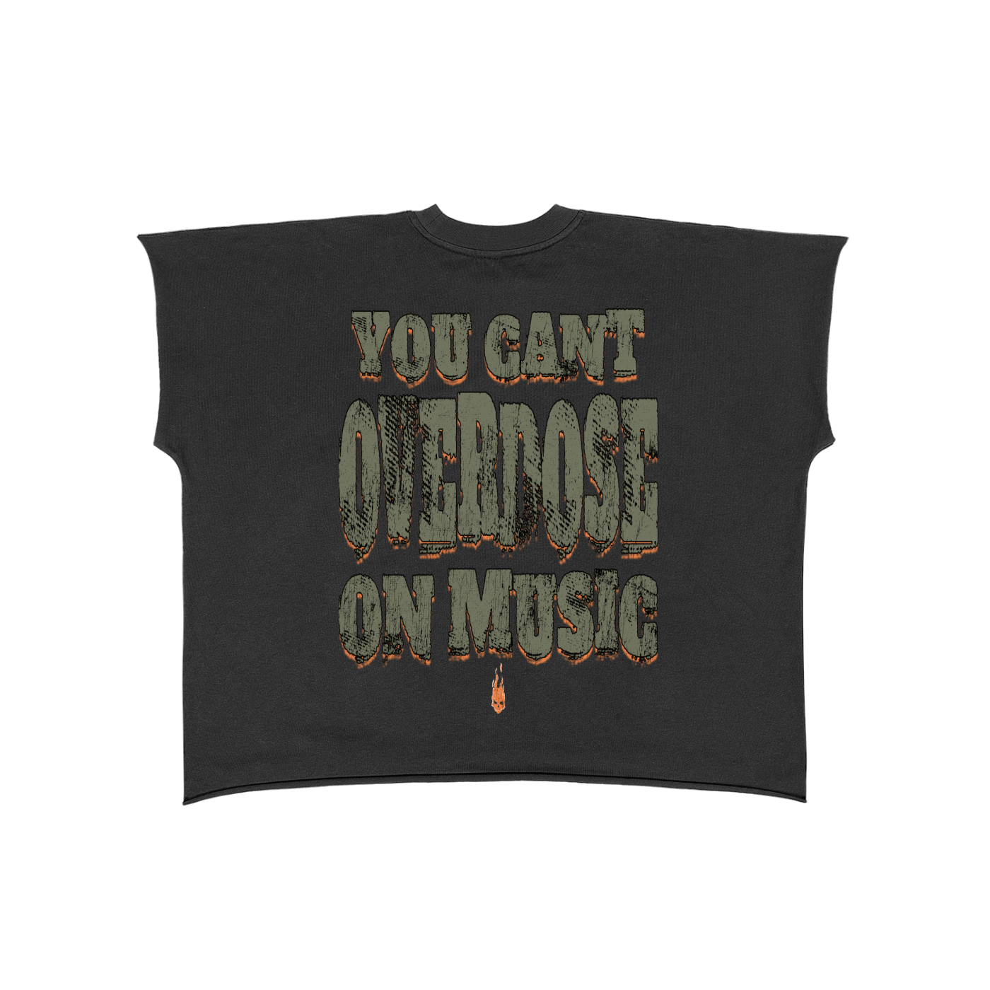 Original London Music Overdose" Raw Edge Boxy Non-Shrink T-Shirt