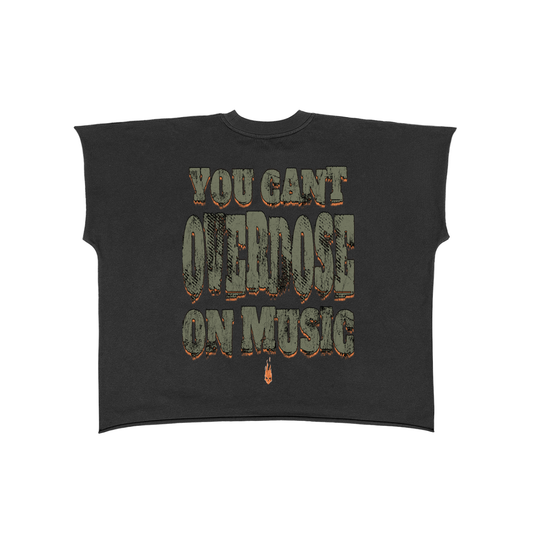 Original London Music Overdose" Raw Edge Boxy Non-Shrink T-Shirt