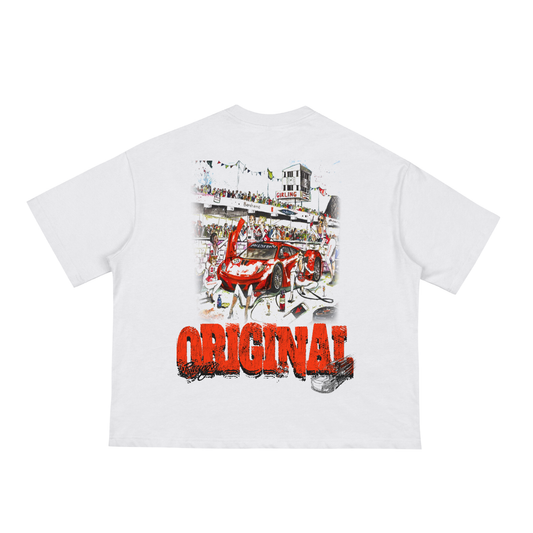 "Original Racing Ferrari" Boxy White Tee