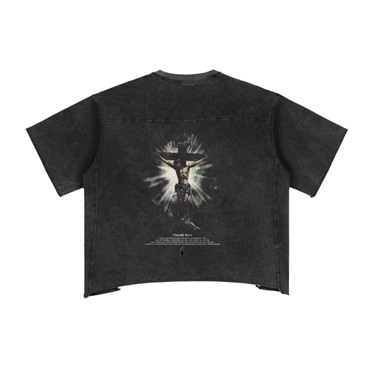 OMERTA "Blessings" Snow Washed Boxy T-Shirt