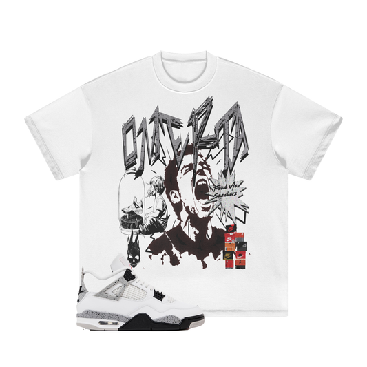 OMERTA "Feed Me Sneakers" White Tee