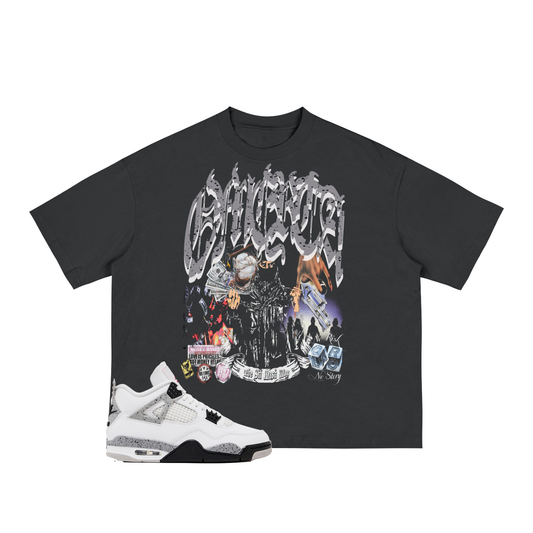 OMERTA "Ski Mask Way" Boxy Black Tee